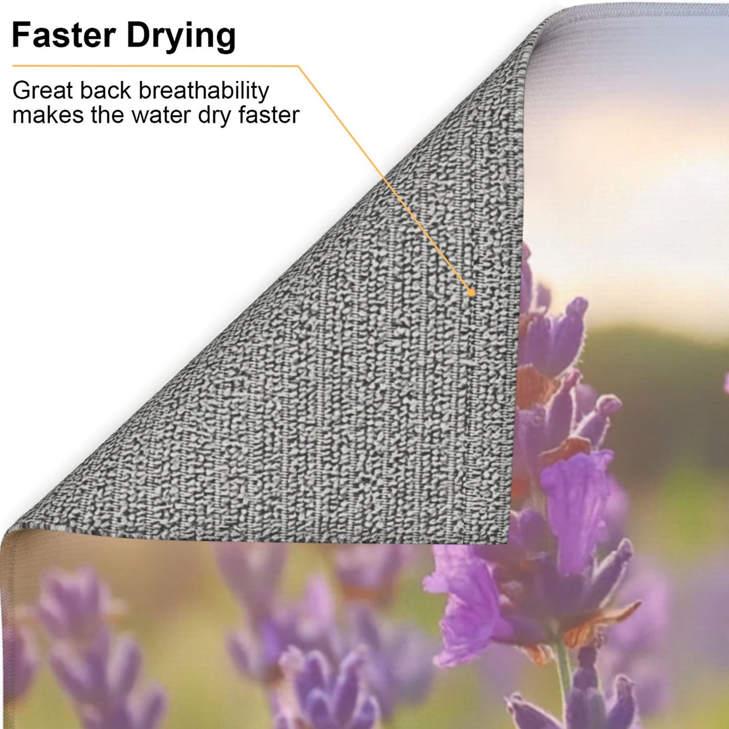 Lavender Field Kitchen Towel with Hanging Loop – Multi-Purpose Absorbent & Quick-Dry Cloth (16x24 inches)