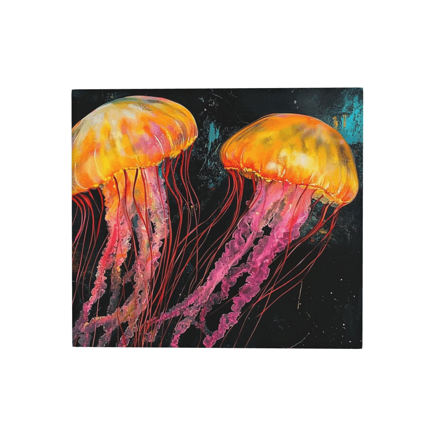 Jellyfish Print Kitchen Towel – Multi-Use Microfiber Hanging Cloth – Bold Marine Wall Art & Quick-Dry Towel (16x24 inches)