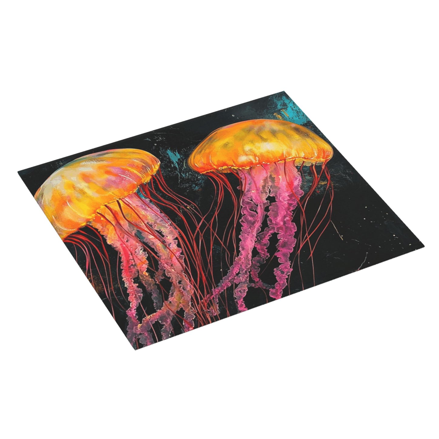 Jellyfish Print Kitchen Towel – Multi-Use Microfiber Hanging Cloth – Bold Marine Wall Art & Quick-Dry Towel (16x24 inches)