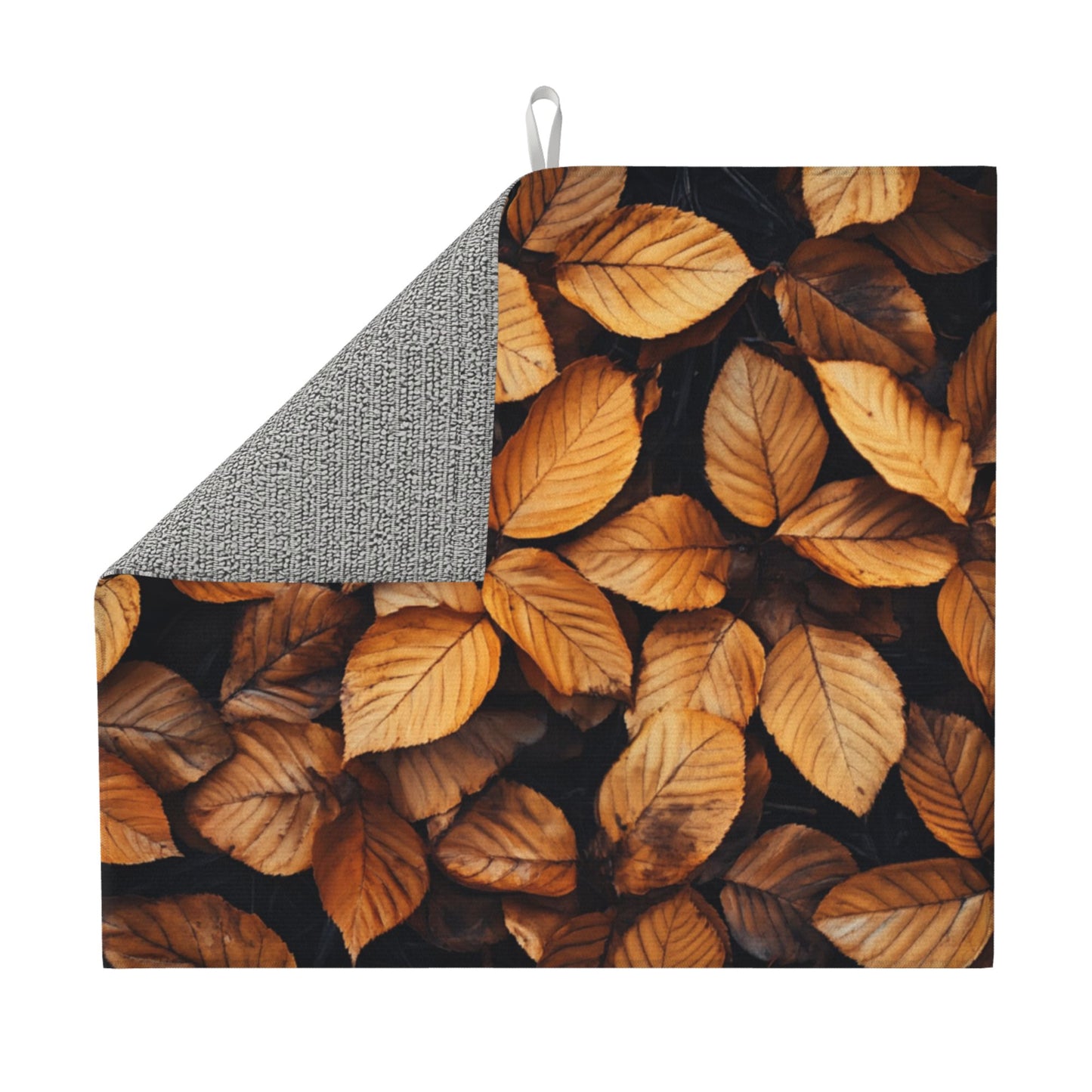 Autumn Leaves Kitchen Towel – Microfiber Hanging Cloth for Drying & Wall Décor – Quick-Dry with Loop (16x24 inches)