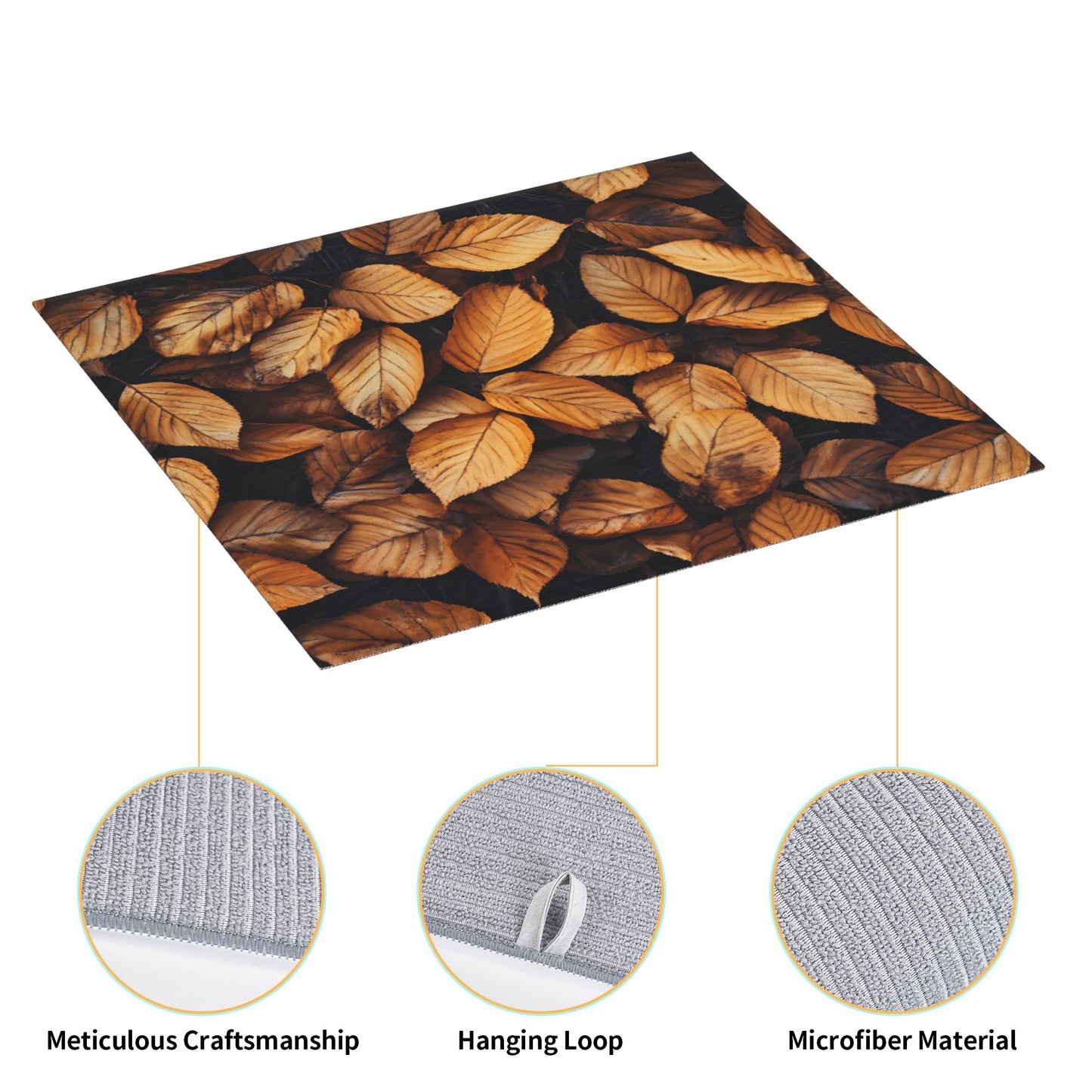 Autumn Leaves Kitchen Towel – Microfiber Hanging Cloth for Drying & Wall Décor – Quick-Dry with Loop (16x24 inches)