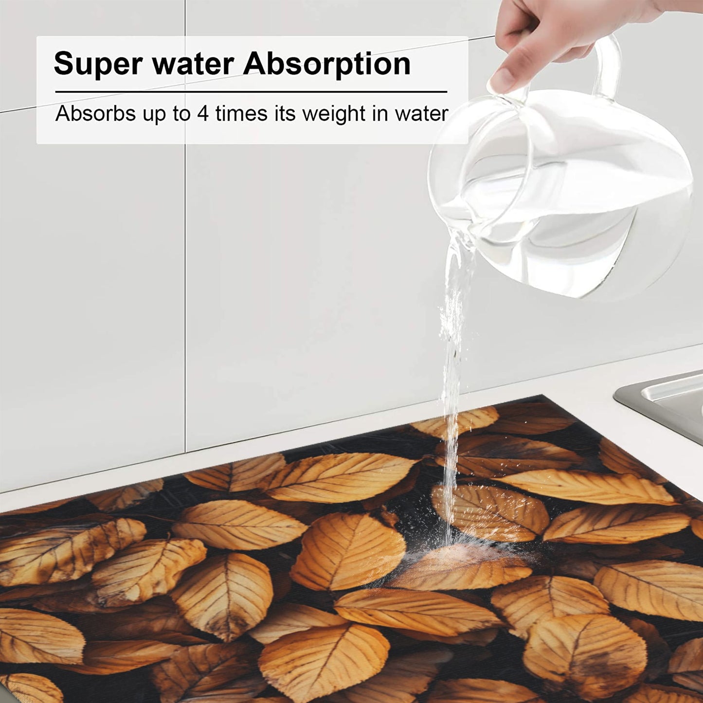 Autumn Leaves Kitchen Towel – Microfiber Hanging Cloth for Drying & Wall Décor – Quick-Dry with Loop (16x24 inches)