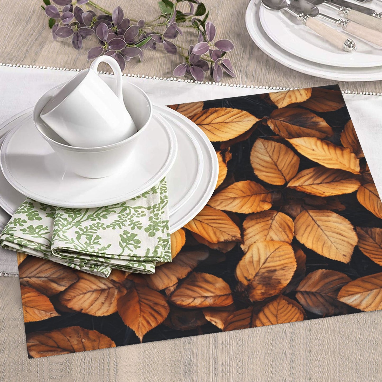 Autumn Leaves Kitchen Towel – Microfiber Hanging Cloth for Drying & Wall Décor – Quick-Dry with Loop (16x24 inches)