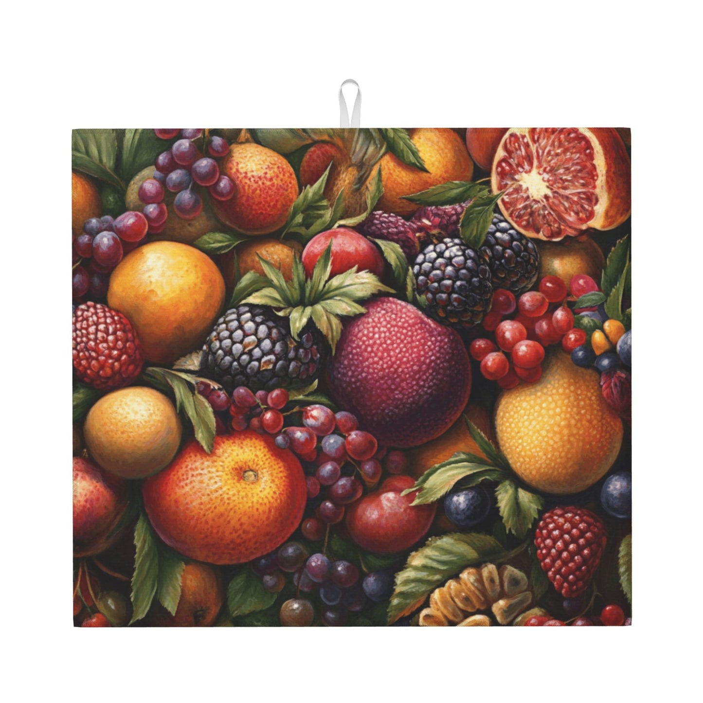 Colorful Fruit Print Kitchen Towel – Multi-Purpose Microfiber Wall Hanging or Drying Cloth (16x24 inches)