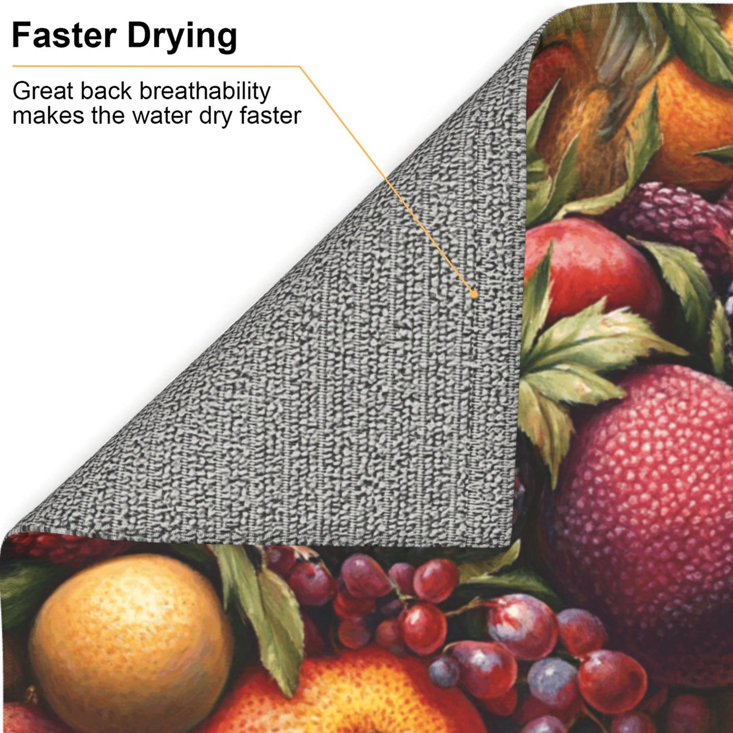 Colorful Fruit Print Kitchen Towel – Multi-Purpose Microfiber Wall Hanging or Drying Cloth (16x24 inches)