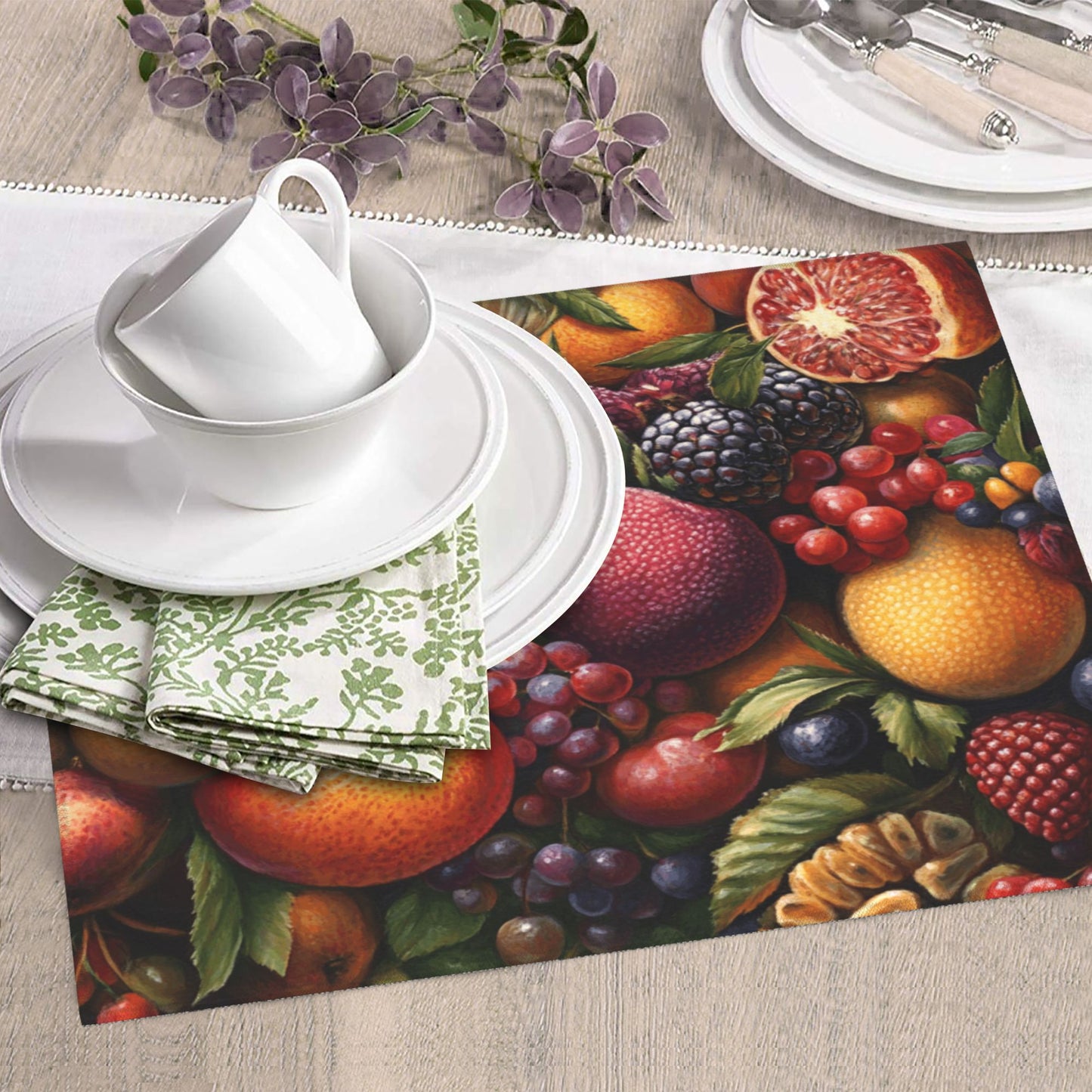 Colorful Fruit Print Kitchen Towel – Multi-Purpose Microfiber Wall Hanging or Drying Cloth (16x24 inches)