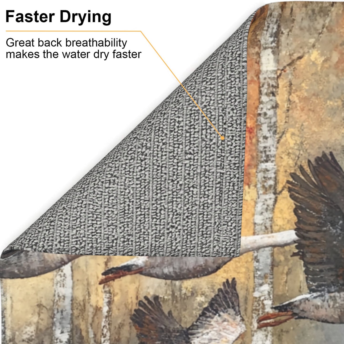 Flying Geese Forest Print Kitchen Towel – Multi-Use Microfiber Hanging Cloth for Wall Art or Drying (16x24 inches)