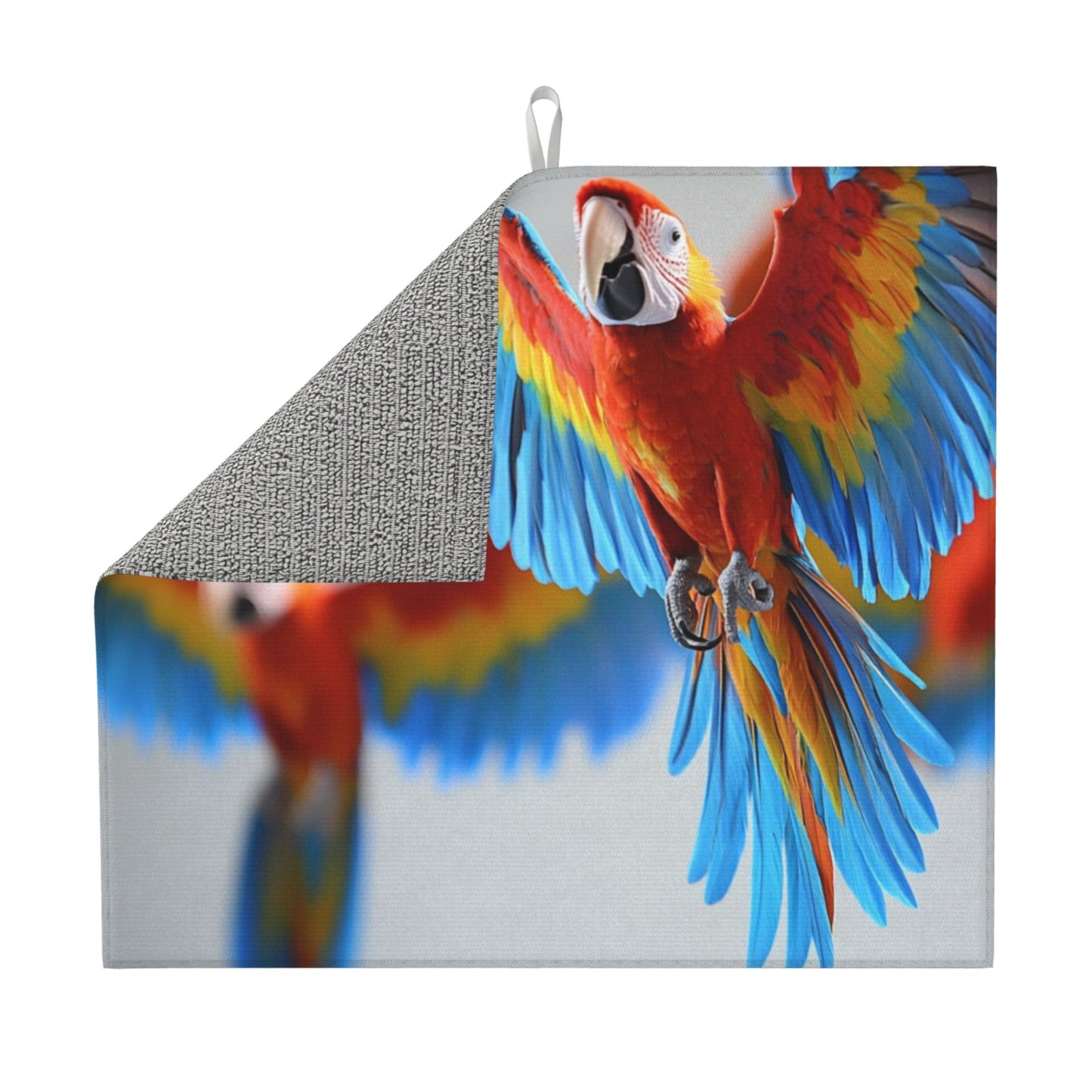 Tropical Parrot Print Kitchen Towel – Multi-Purpose Microfiber Hanging Cloth for Wall Art or Drying (16x24 inches)