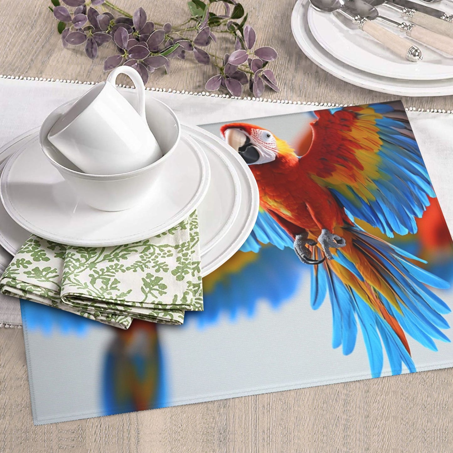 Tropical Parrot Print Kitchen Towel – Multi-Purpose Microfiber Hanging Cloth for Wall Art or Drying (16x24 inches)