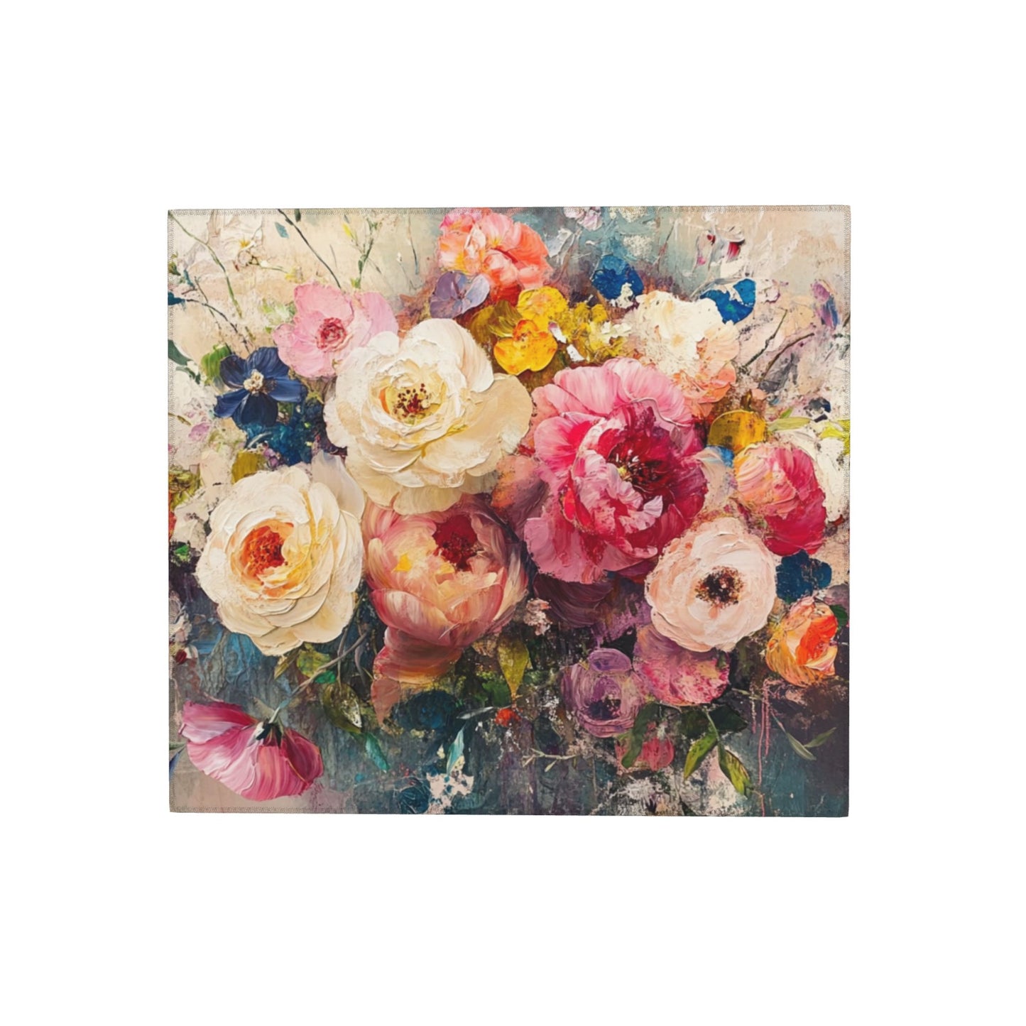 Floral Oil Painting Style Kitchen Towel – Artistic Microfiber Hanging Cloth for Wall Décor or Drying (16x24 inches)