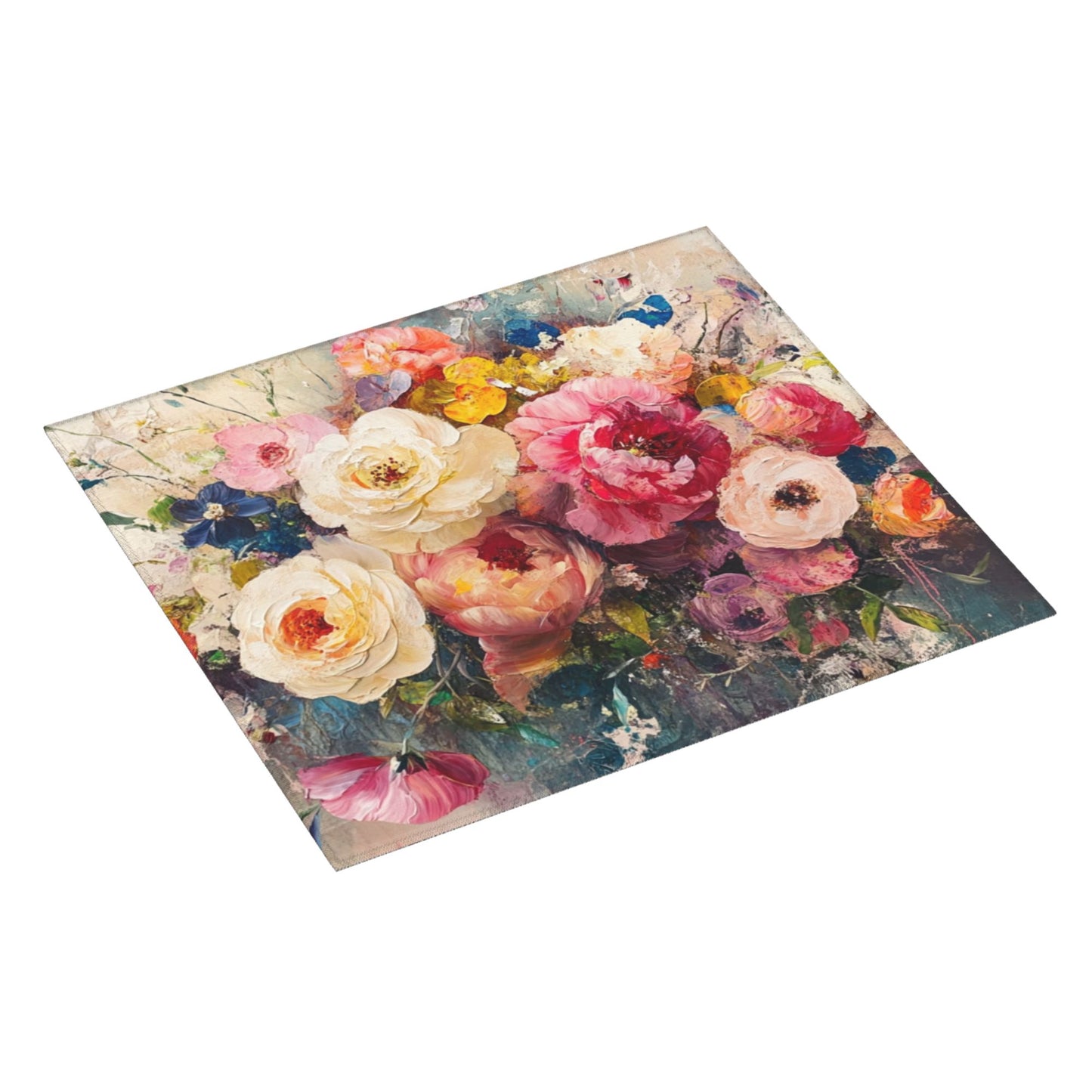 Floral Oil Painting Style Kitchen Towel – Artistic Microfiber Hanging Cloth for Wall Décor or Drying (16x24 inches)