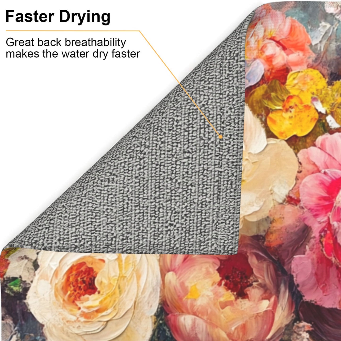 Floral Oil Painting Style Kitchen Towel – Artistic Microfiber Hanging Cloth for Wall Décor or Drying (16x24 inches)