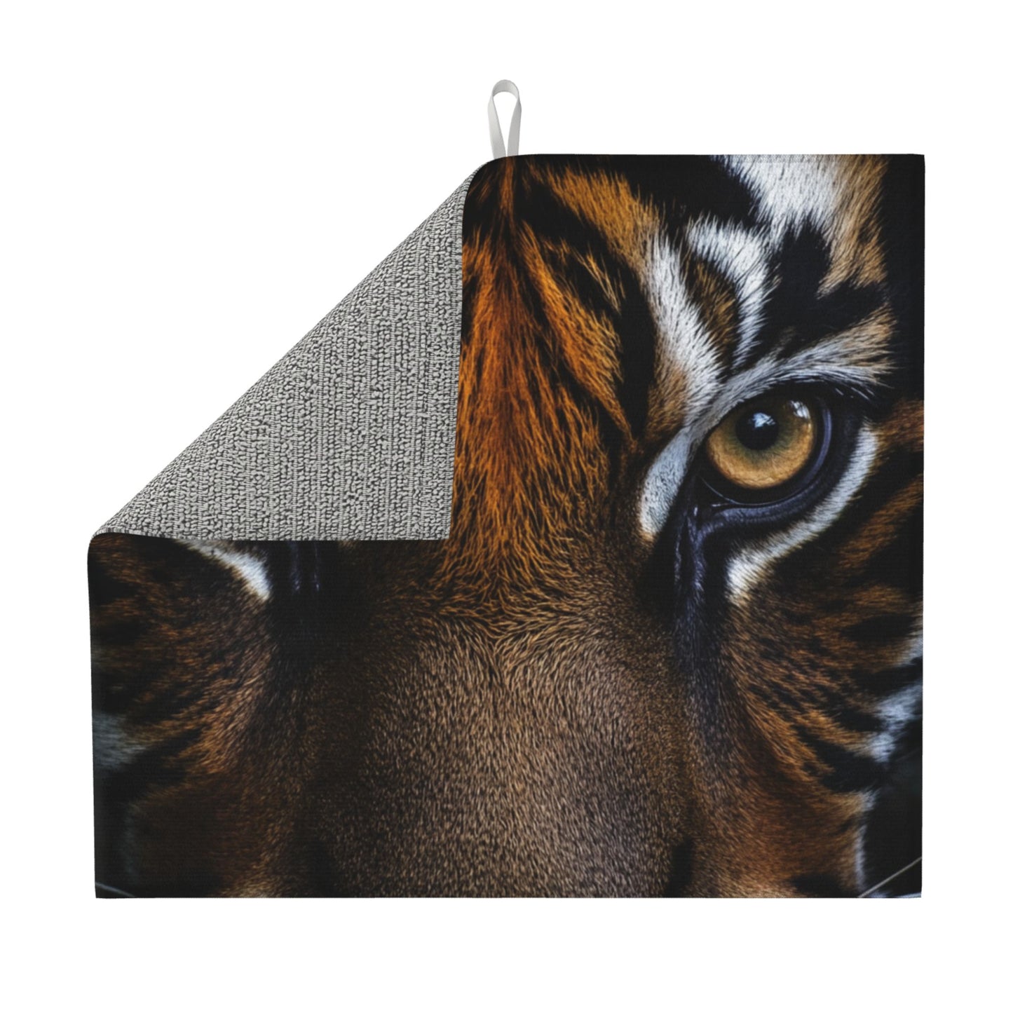 Tiger Eyes Close-Up Print Kitchen Towel – Wild Animal Microfiber Wall Hanging Cloth (16x24 inches)