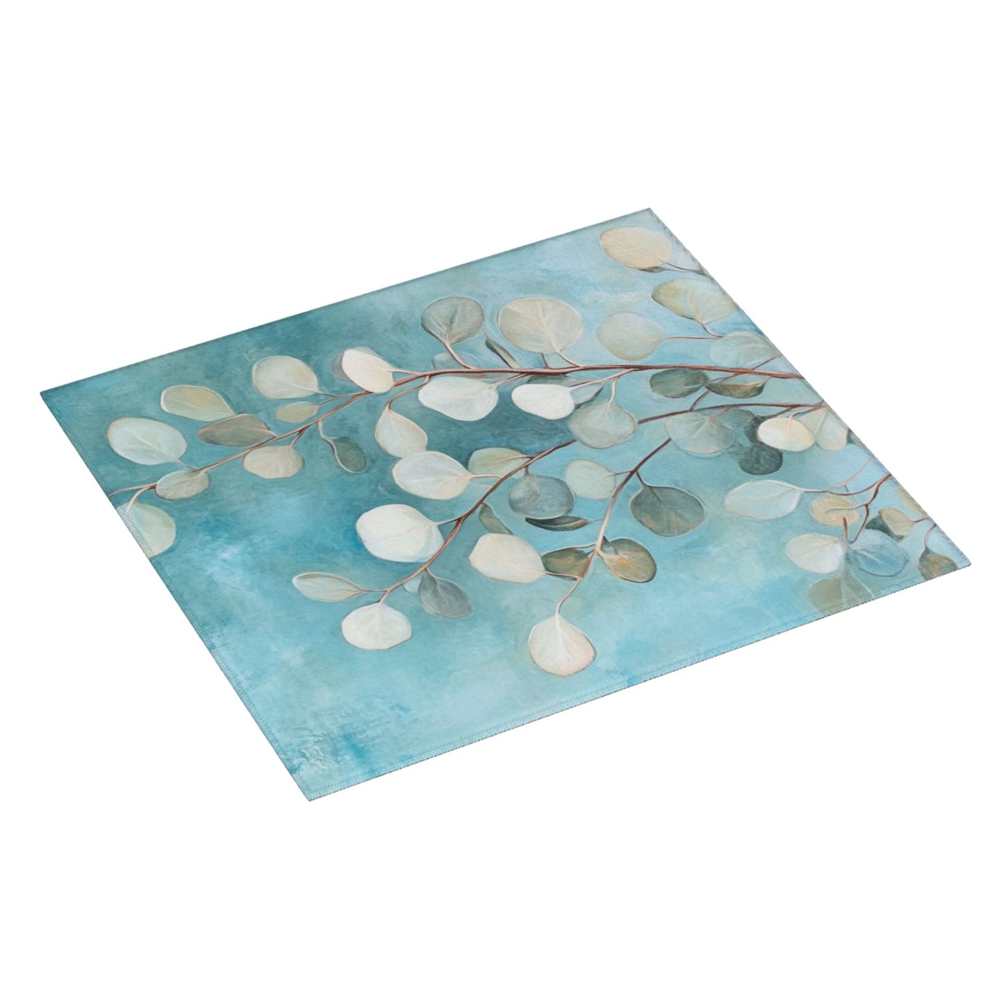 Watercolor Eucalyptus Leaf Kitchen Towel – Minimalist Botanical Hanging Cloth (16x24 inches)