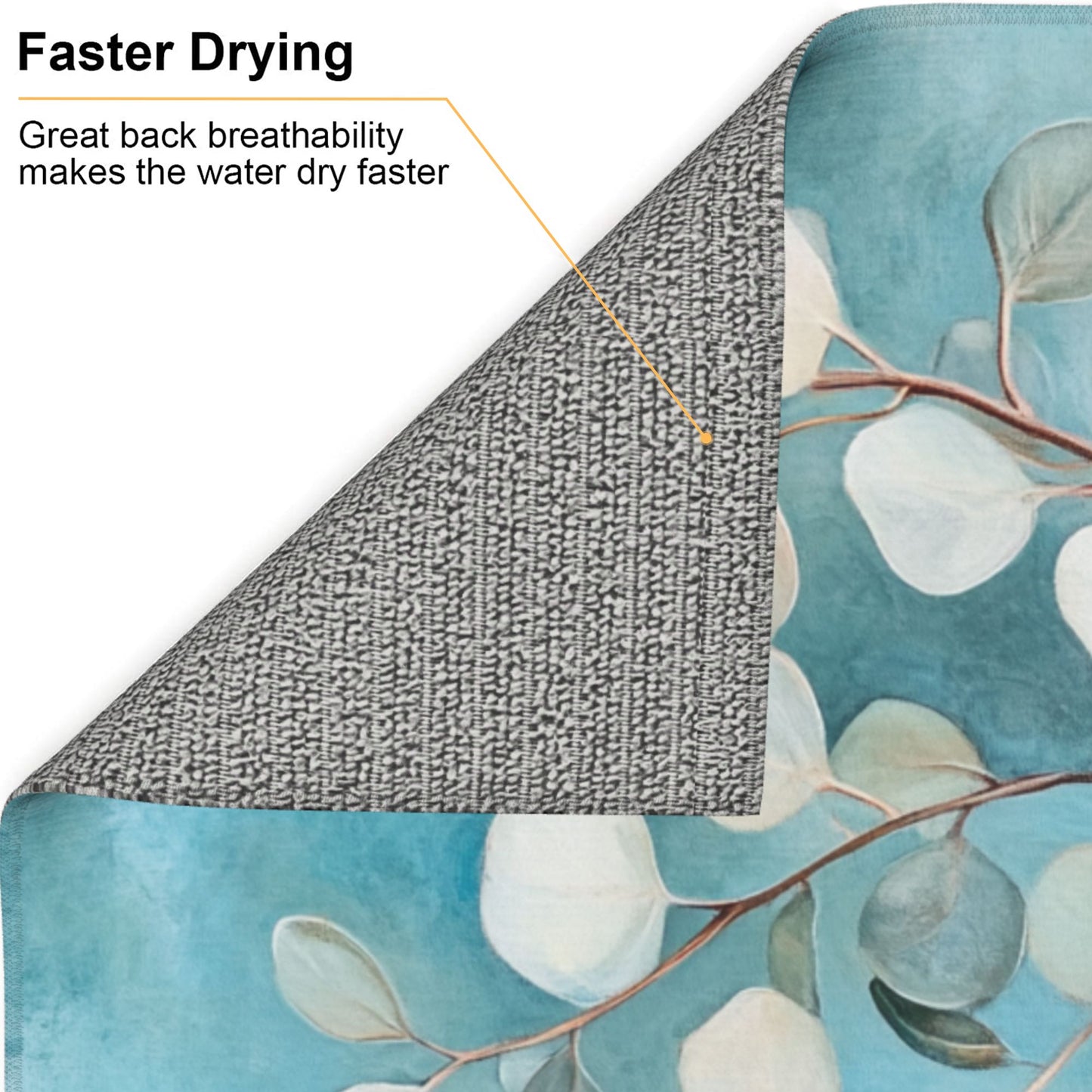 Watercolor Eucalyptus Leaf Kitchen Towel – Minimalist Botanical Hanging Cloth (16x24 inches)