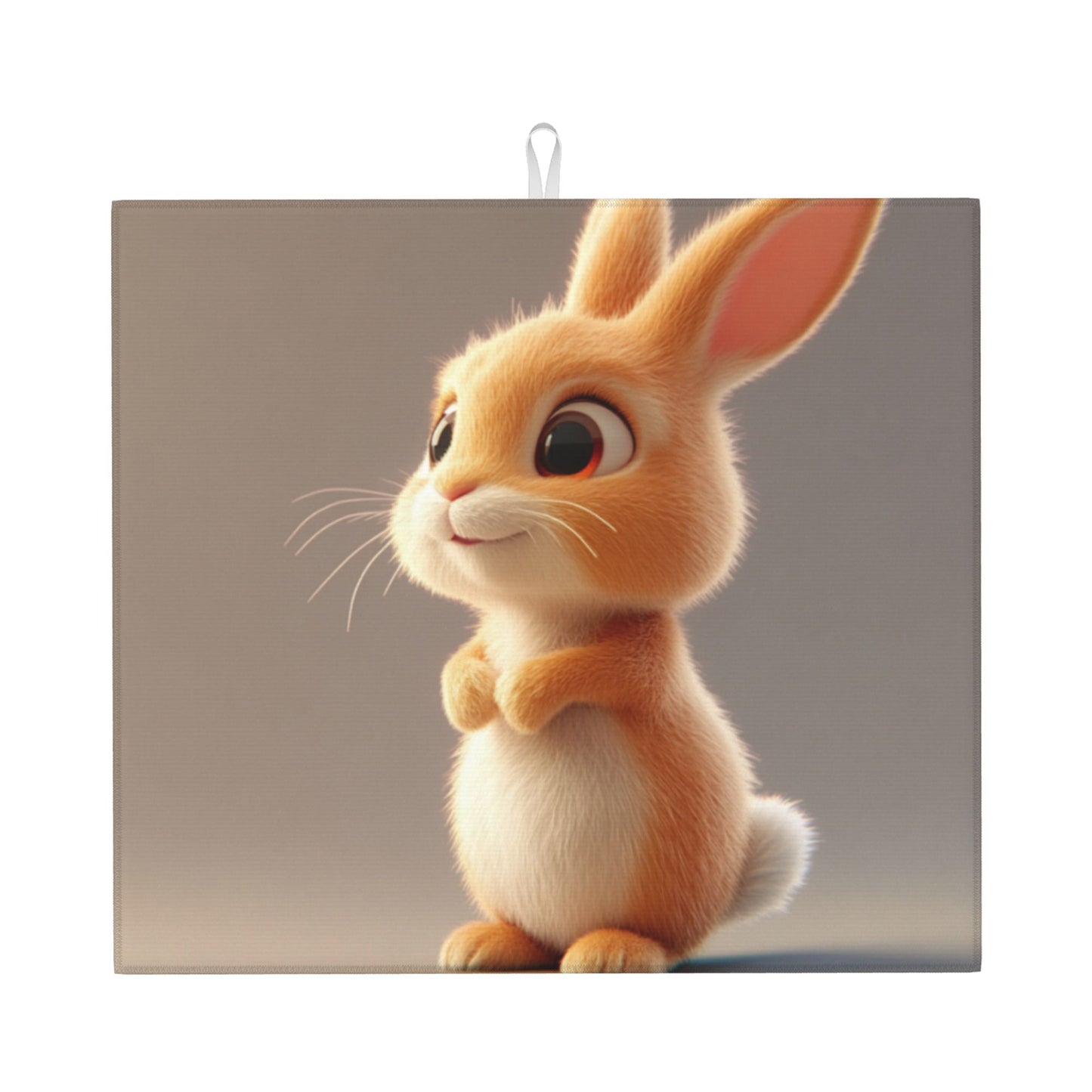 Cute Cartoon Bunny Kitchen Towel – Soft Microfiber Hanging Cloth for Kids' Décor or Drying (16x24 inches)