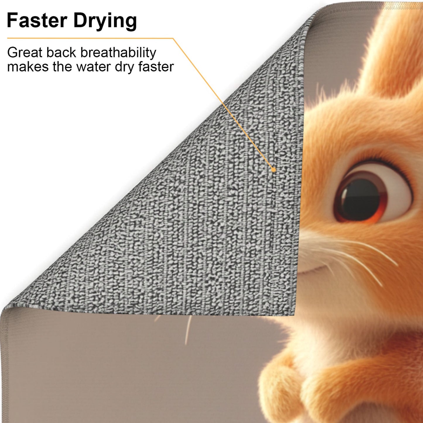 Cute Cartoon Bunny Kitchen Towel – Soft Microfiber Hanging Cloth for Kids' Décor or Drying (16x24 inches)