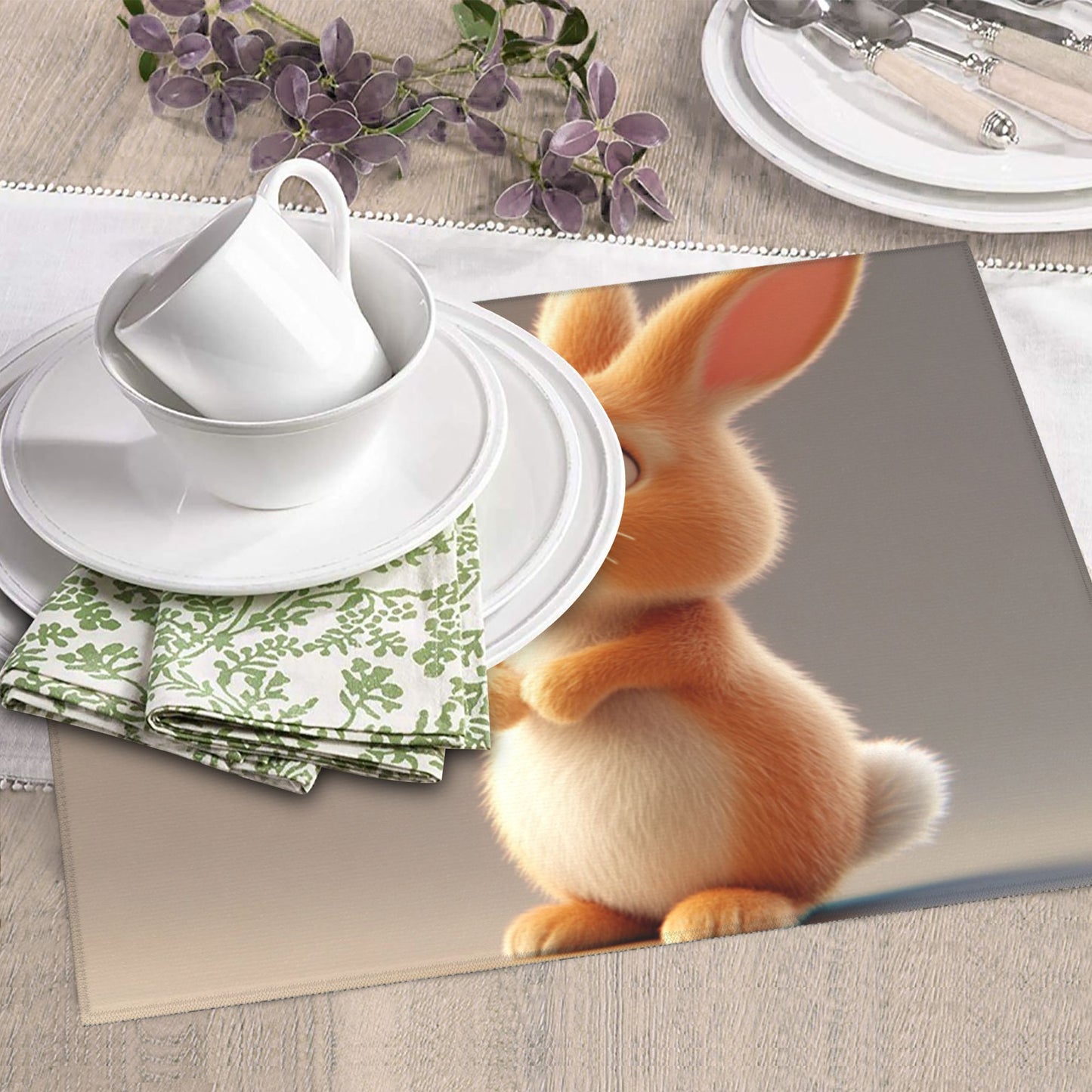 Cute Cartoon Bunny Kitchen Towel – Soft Microfiber Hanging Cloth for Kids' Décor or Drying (16x24 inches)