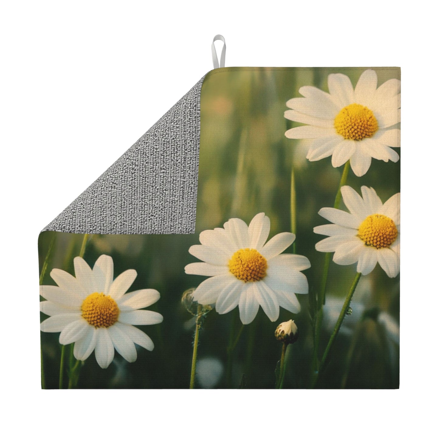 Daisy Field Kitchen Towel – Nature-Inspired Floral Hanging Cloth for Drying or Décor (16x24 inches)
