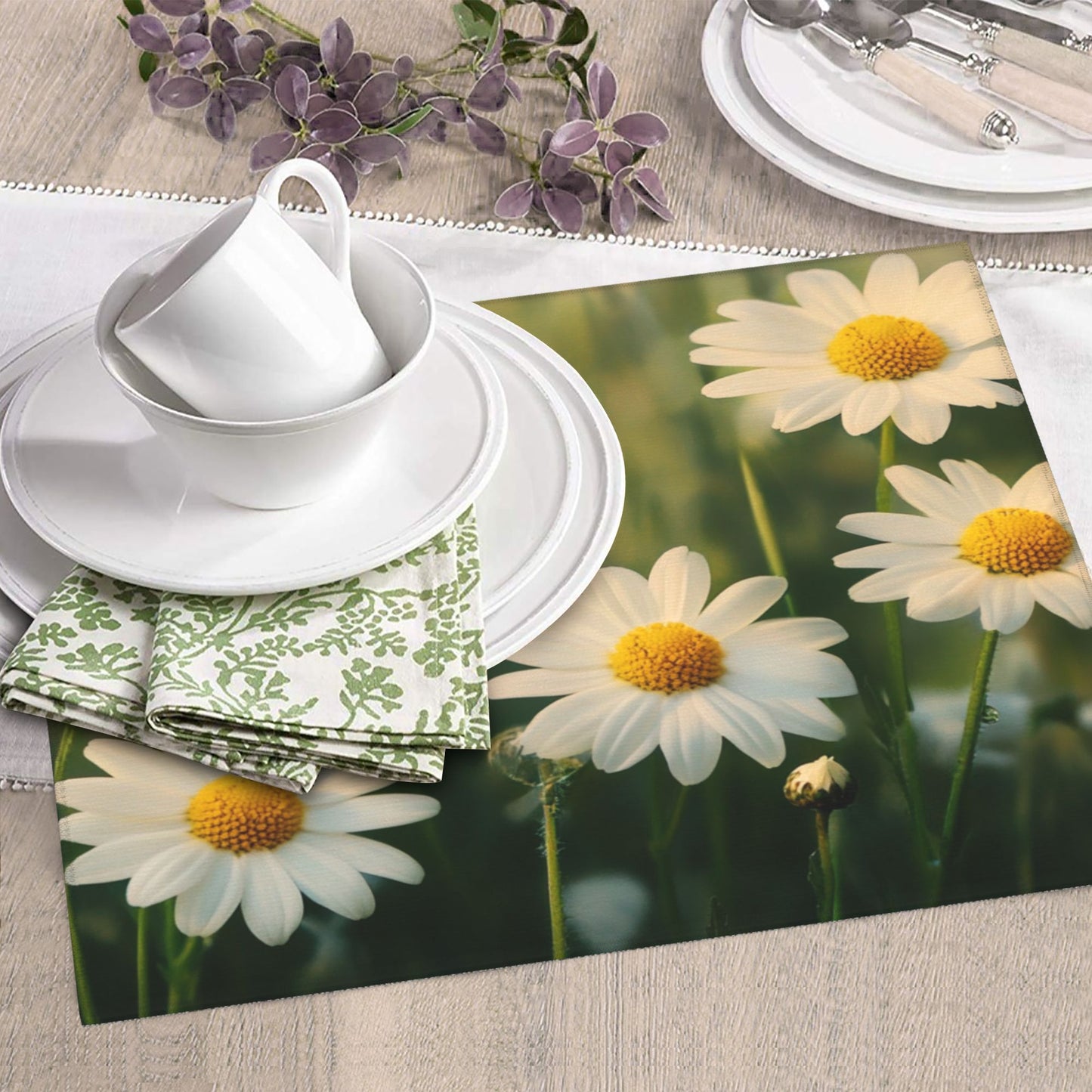 Daisy Field Kitchen Towel – Nature-Inspired Floral Hanging Cloth for Drying or Décor (16x24 inches)