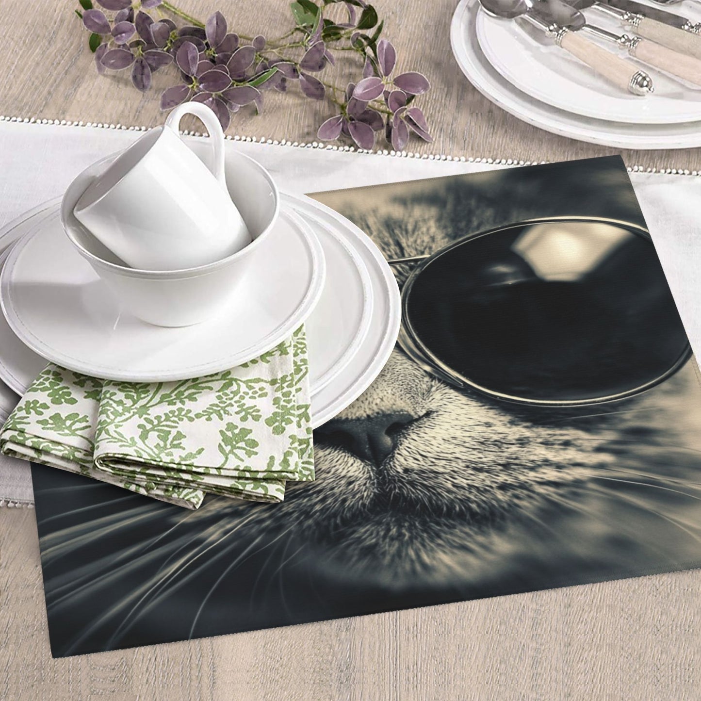 Cool Cat with Sunglasses Kitchen Towel – Stylish Microfiber Hanging Cloth for Drying or Wall Art (16x24 inches)