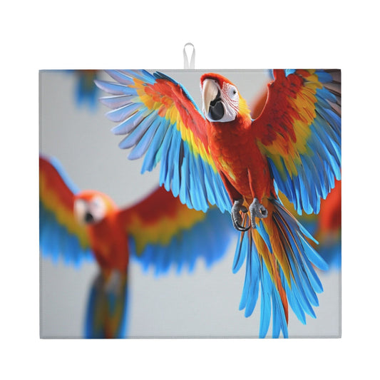 Tropical Parrot Print Kitchen Towel – Multi-Purpose Microfiber Hanging Cloth for Wall Art or Drying (16x24 inches)
