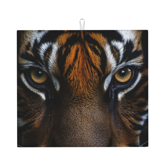Tiger Eyes Close-Up Print Kitchen Towel – Wild Animal Microfiber Wall Hanging Cloth (16x24 inches)